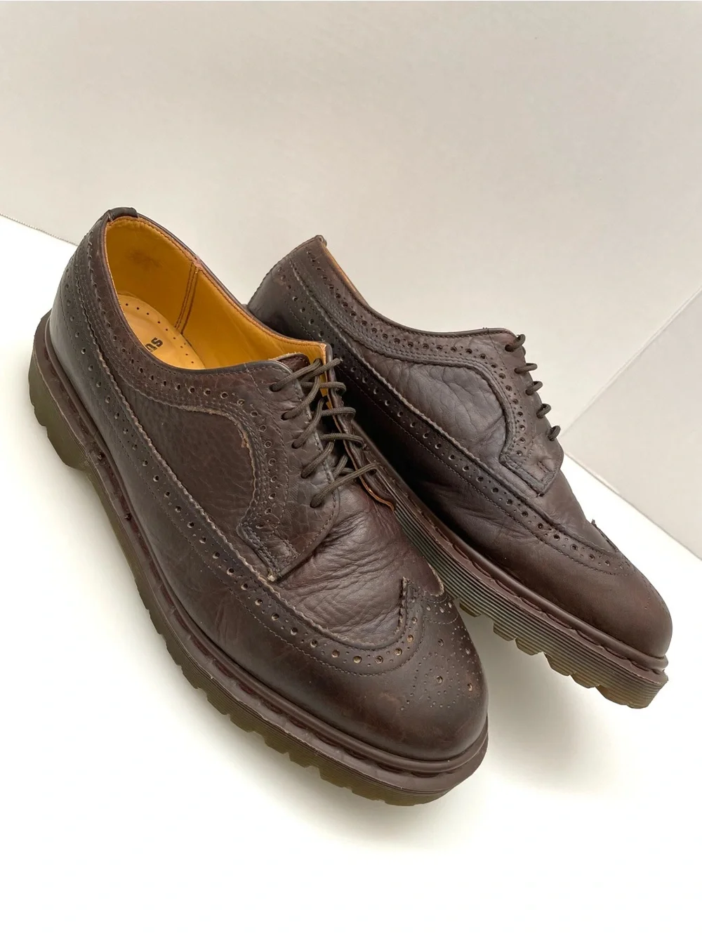 Vintage Dr Martens Wingtip Brogue Shoe Mens US 11 Brown Leather Oxford England